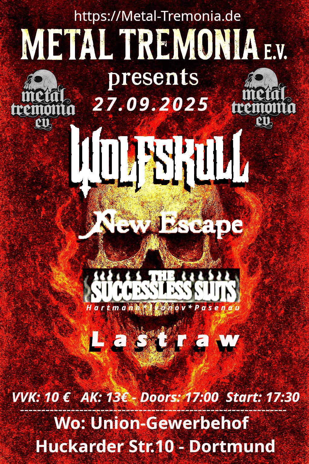 Read more about the article Metal Tremonia in concert Vol. 1: WOLFSKULL, THE SUCCESSLESS SLUTS, NEW ESCAPE, LASTRAW